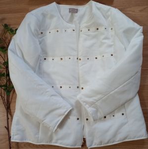 🌿🍒 Chico's white puffer jacket size 2 ( M/L) 🍒🌿
